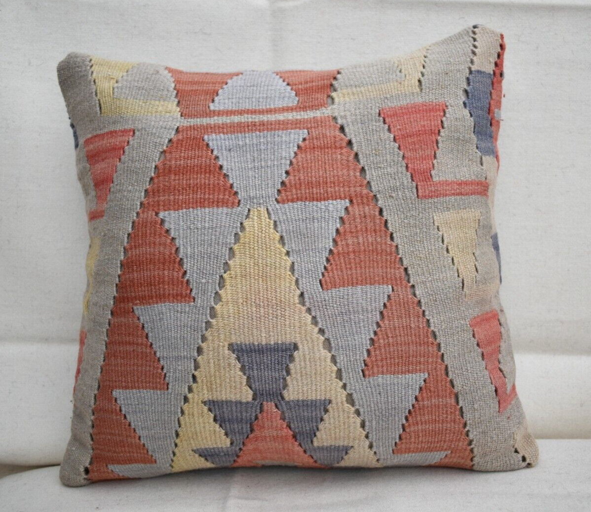 16''x16'' Decorative Handmade Turkish Kilim Pillow Cover Sofa Rug Cushion Cover gallery