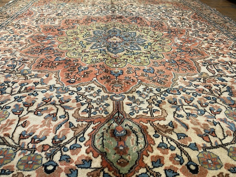 Unique Antique 1940-1950's Natural Dye Wool Pile High-End Kayser Rug 6'7”x9’7” gallery