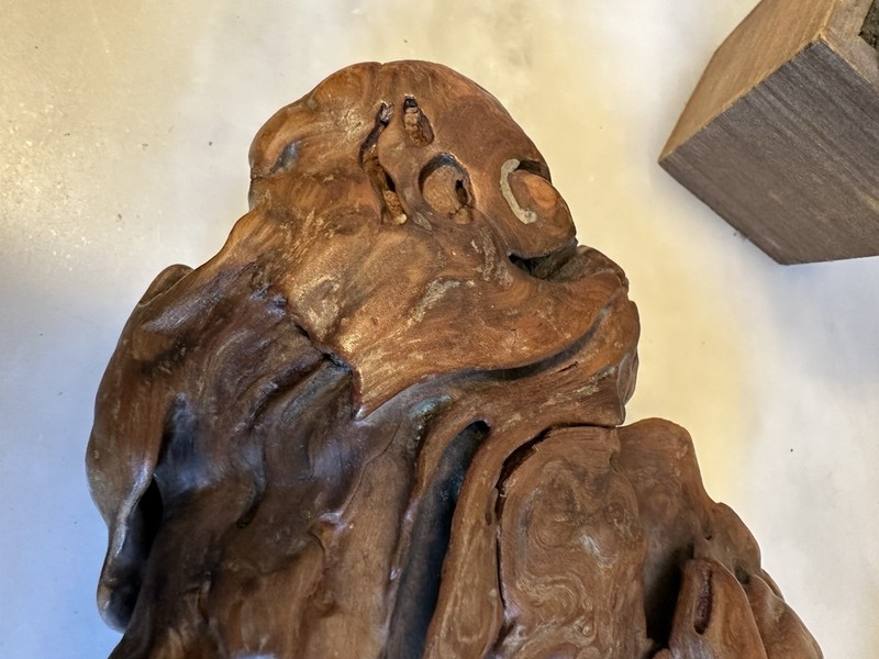 Beautiful Vintage Natural Burl Wood Sculpture 9"x5.5"x2" gallery
