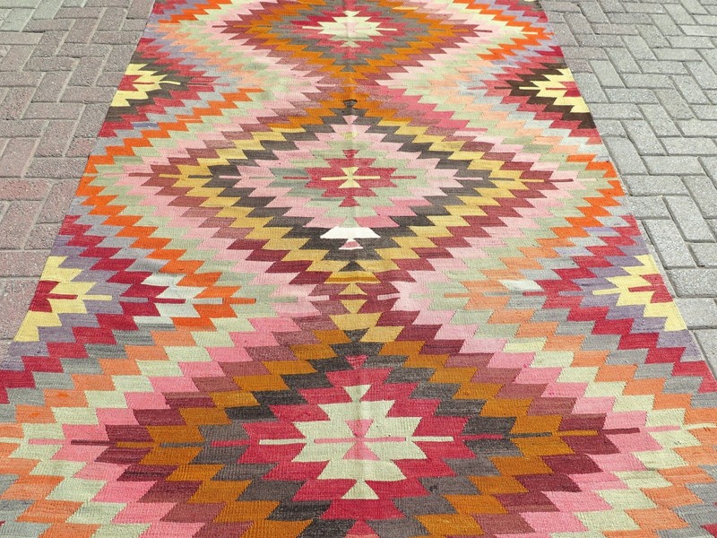 Area Rugs, Handmade Turkish Kilim Wool Rug, Floor Carpet, Large Teppich 68"X104" gallery
