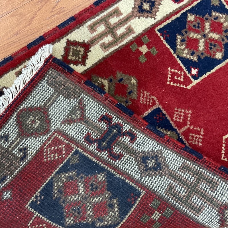 Handmade Indo Kazak Wool Rug 2' X 3' gallery