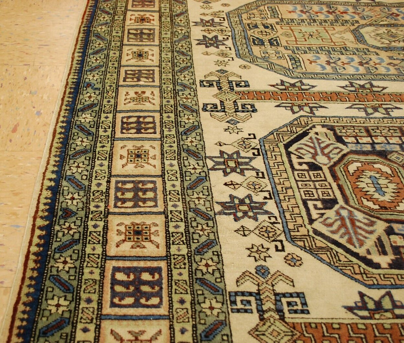 OLD,ANTIQUE CAUCASIAN UNUSUAL SHIRVAN,KAZAK DESIGN CAUCASIAN RUG 5'4" X 8'6" gallery