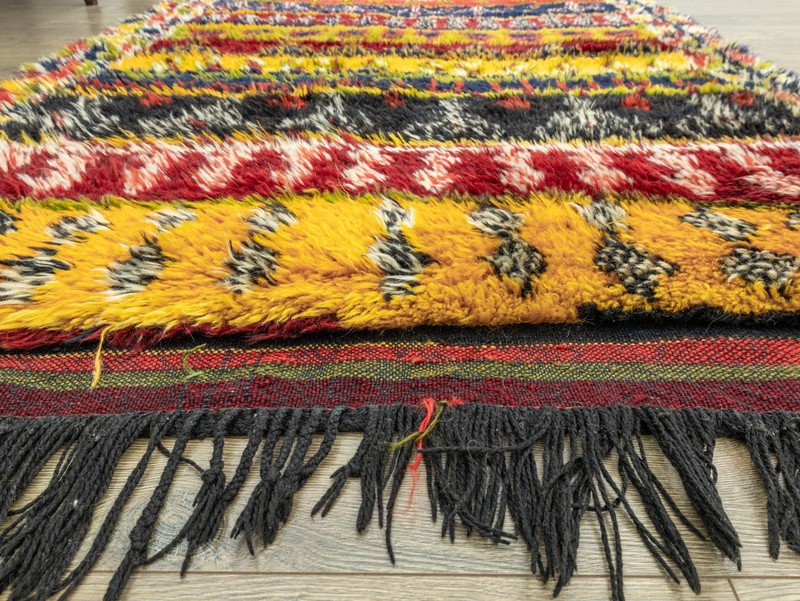 Antique Turkish Tulu Rug 4.3x5.9 ft Handwoven Wool Mohair – Boho Tribal Heritage gallery