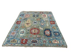 New L.Green Genuine Hand Knotted Turkish Oushak Geometric Area Rug 10’2×13’9”,#8