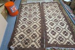 PAIR OF 2 VINTAGE BESSARABIAN KILIM RUG 2’6 X 6′ HAND WOVEN WOOL SHABBY BOHO