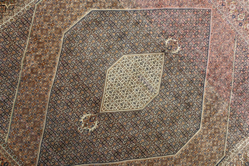 Vintage Oriental Area Rug 13x13.6 ft Navy Rust – Oversized Square Luxury Decor gallery