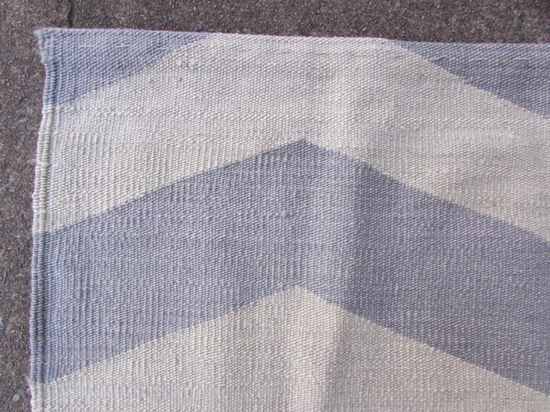 Kilim Vintage Traditional Hand Made Oriental Grey White Wool Kilim 170x132cm gallery