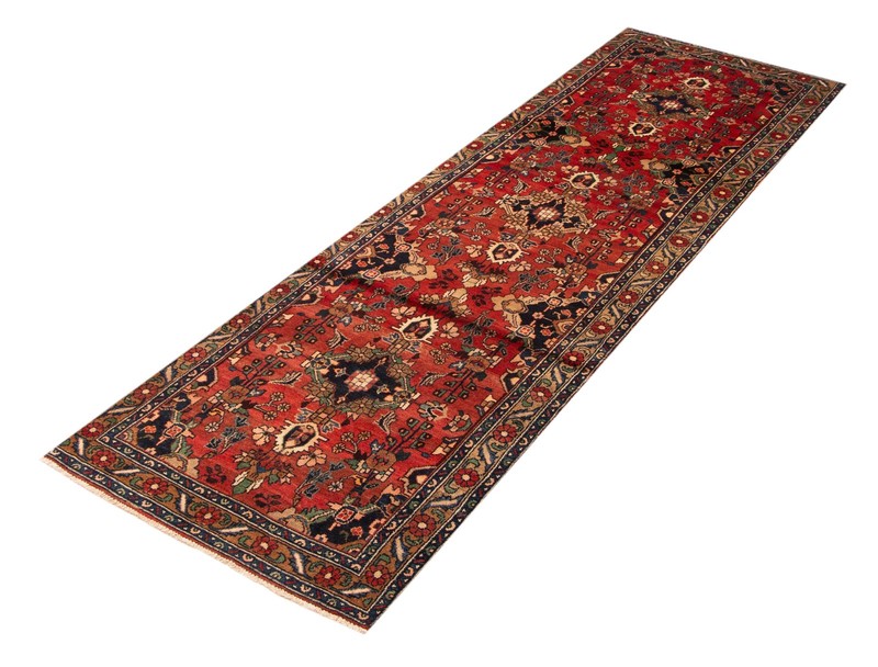 Vintage Hand-knotted Runner Rug 3'5" x 10'11" Traditional Oriental Wool Carpet gallery