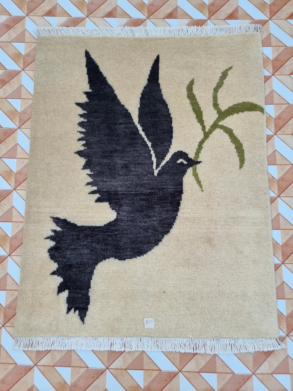 Antiqeu Afghan Hand Vintage Rug Bird Design Rug Home Decor wall Hinging Rug gallery