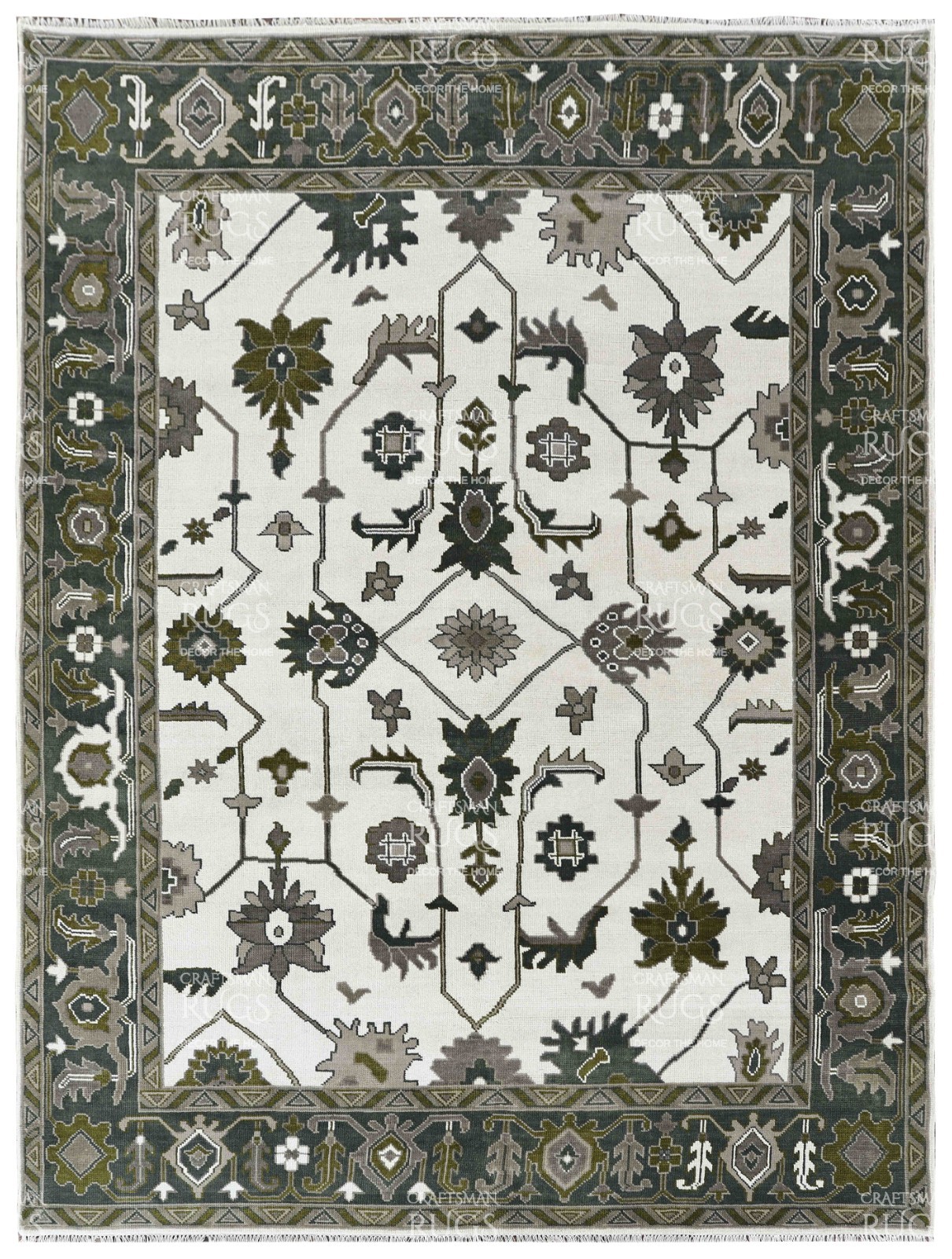 9x12 Ft Ivory Hand made Traditional Living Area Rugs, Contemporary Floor Carpet gallery