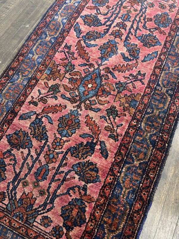 Stunning Antique Lilihan Runner Rug C.1910 Hand Knotted Vegetable Dye 9’7x2’8 gallery
