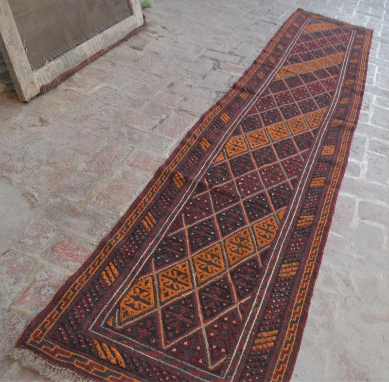 2x12 Ft Handmade Tribal Afghan Moshvani Hallway Runner Vintage Persian Wool Rug gallery