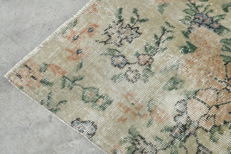 4x8 rug, handmade vintage turkish rug, muted oushak wool rug, neutral carpet,31 gallery
