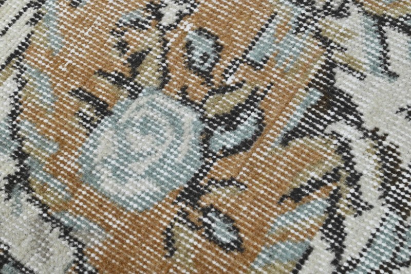 Oushak Turkish Doormat Rug 2x2 ORANGE Vintage Anatolian Handmade Small Kilim Rug gallery