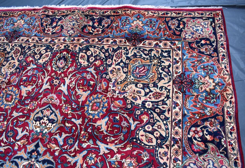 Fine Antique Caucasian Rug 8x11 ft Red Handmade Heris Kazak Vintage Oriental Rug gallery