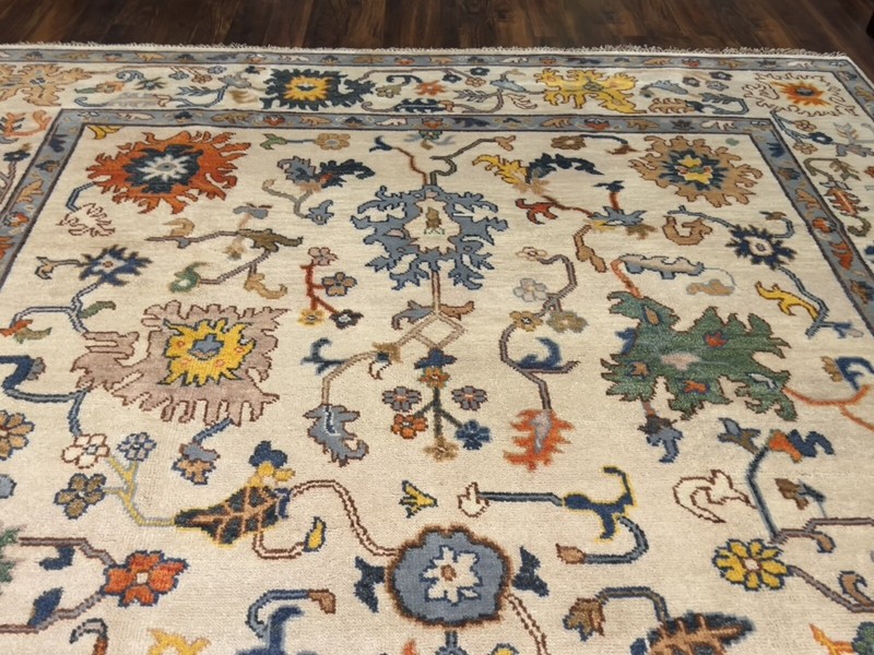 Genuine Hand Knotted Turkish Oushak Heriz Geometric Area Rug Carpet 9’2x11’9”,65 gallery