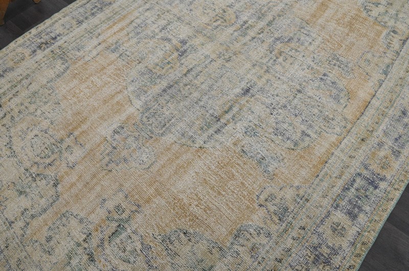 Oushak Turkish Vintage Rug 7x10 Kilim Rug Anatolian Handmade Boho Decor BEIGE gallery