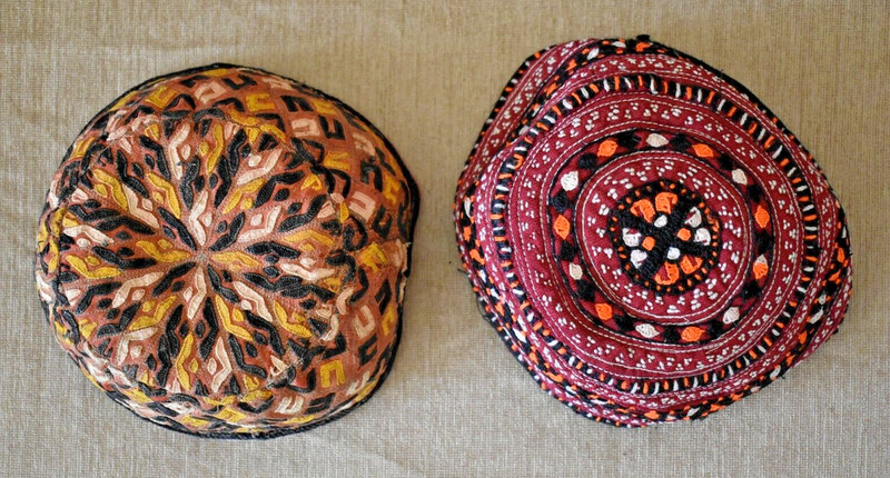 Fabulous Antique Rare Tribal Hat 7'' x 7'' Collector's Piece Hat Silk Embroidery gallery