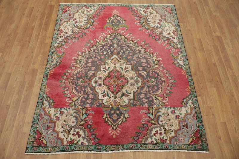 Traditional Semi-Antique Wool Area Rug 5x6 Hand-knotted Home Decor Carpet gallery