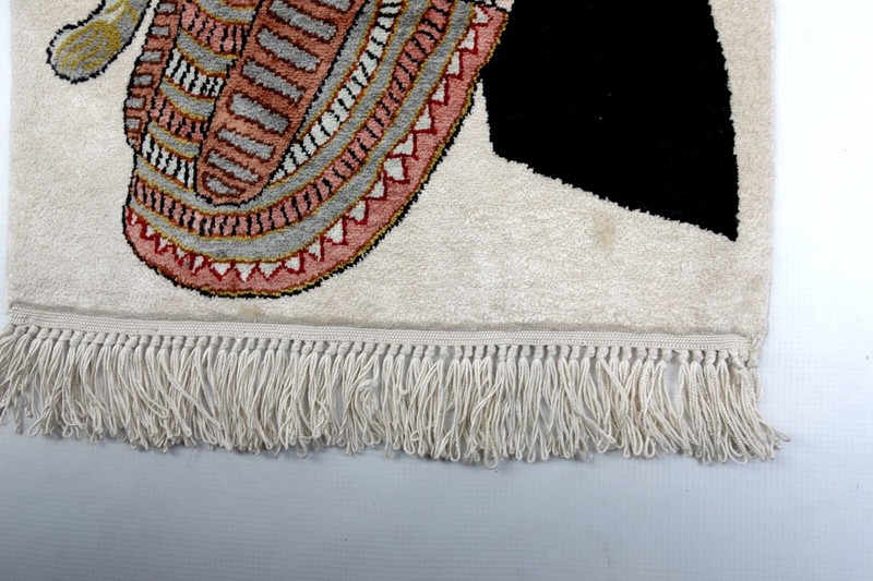 Rare Vintage Antique Silk Egyptian Rug Kilim Pharaoh Tapestry Hand Knotted 23x15 gallery