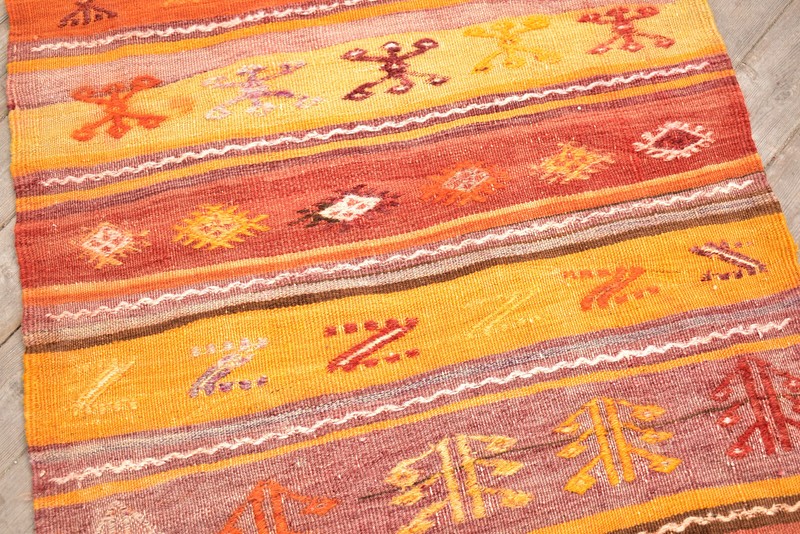 Turkish Rug 2'x8' Size Runner Striped Cicim Kilim Corridor Hallway 78x257cm gallery