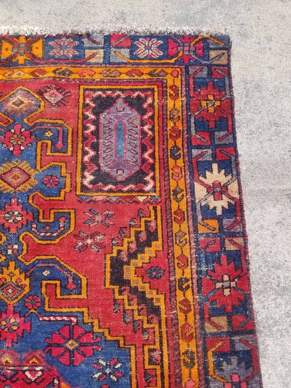 Vintage Distressed Hand Made Traditional Oriental Wool Multicolor Rug 6.7x4.1ft gallery