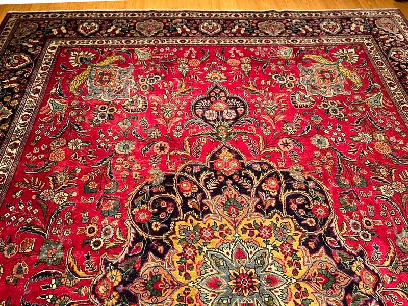 9.6 x 12.8 HAND KNOTTED _High Quality Antique 1930s Rug _FINE SOFT NATURAL WOOL gallery