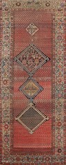 Antique Vegetable Dye Tribal Hand-knotted Traditional Wide Runner Rug 5×13