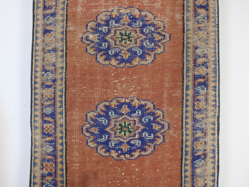 3x11 Orange Runner Rug, Handmade Turkish Rug, Vintage Hallway Rug, 2.5 x 10.6 Ft gallery
