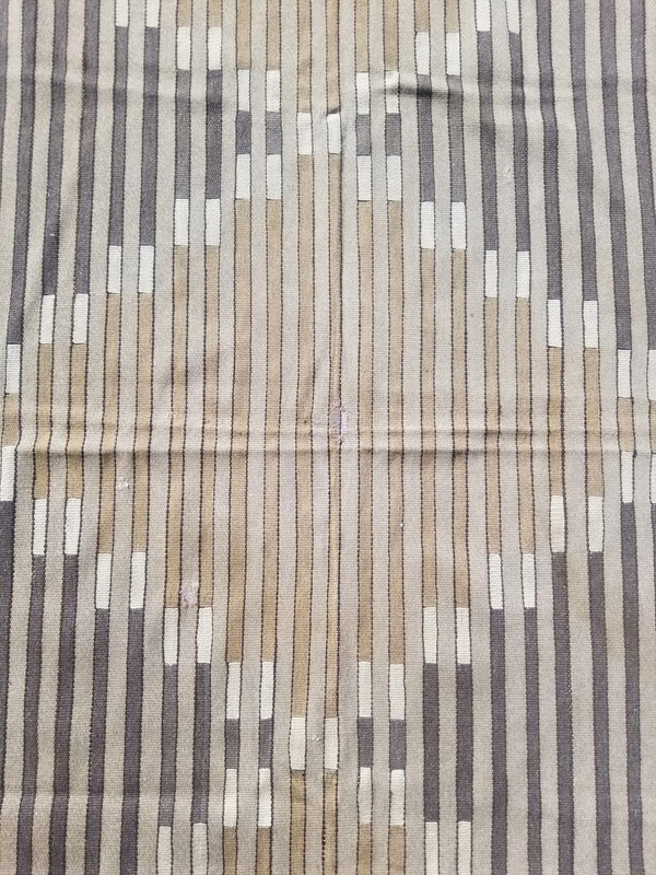 Vintage Traditional Handmade Scandinavian-style Striped Wool Beige Kilim 6.5x4ft gallery