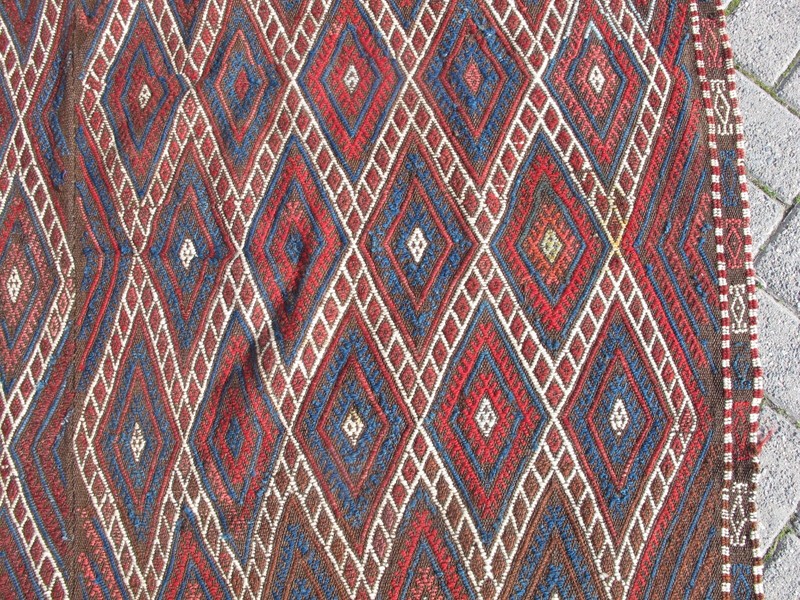 Square Kilim Rug , Vintage Boho Rug, Turkish Kilim Rug,Antique Natural Dye kelim gallery