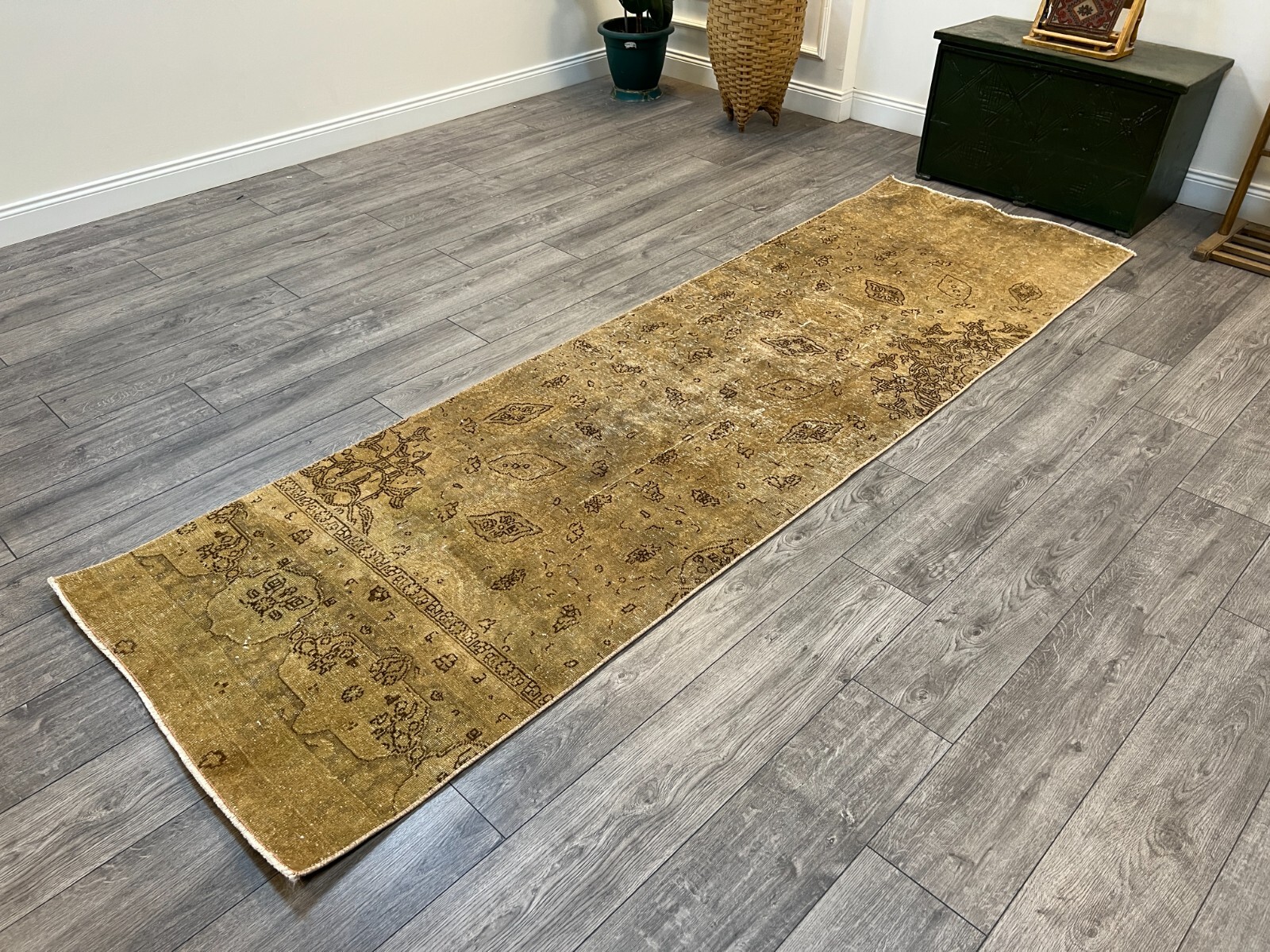 Persian Runner Rug, Vintage Runner Rug, Persian Wool Rug, Kitchen Rug, 3x9.6 ft gallery