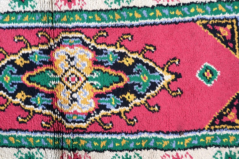Vintage French Savonnerie rug 2.9' x 5.7' (90cm x 176cm) 1960s - 1C847 gallery