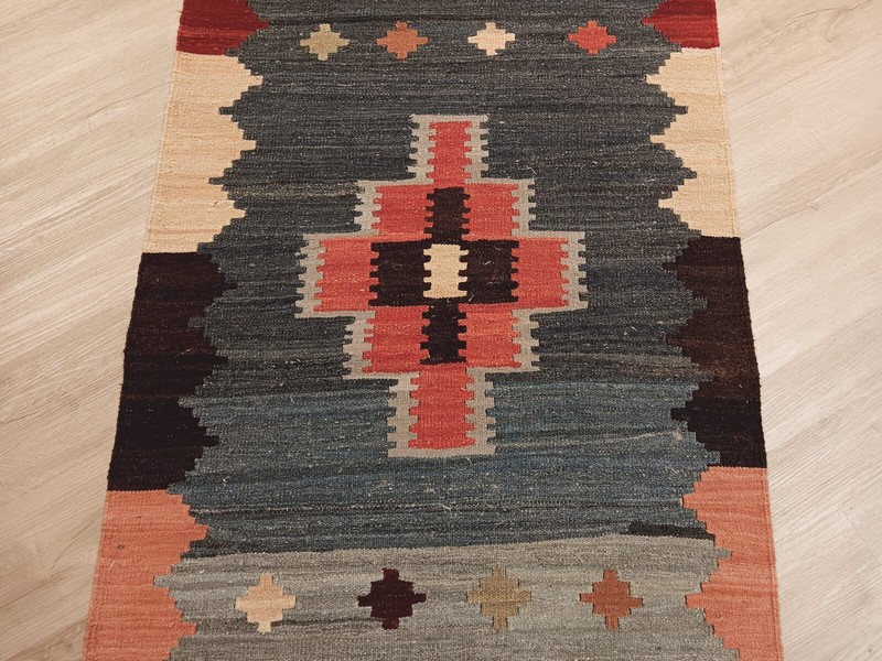 ESTATE 3'x15' KILIM Flat Weave Reversible Vegetable Dye Handmade Rug Wool 582847 gallery