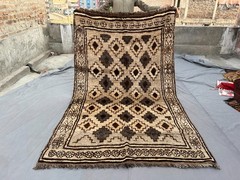 Vintage Afghan Rug 5’2×8’3 ft Hand Knotted Wool Tribal Soft Pile Brown Carpet