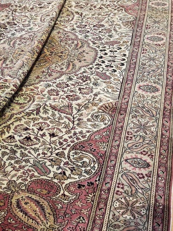 Beautiful Cr1920-1939s Antique Wool Pile Multi-Color Hereke Rug 7’x 9’8” gallery
