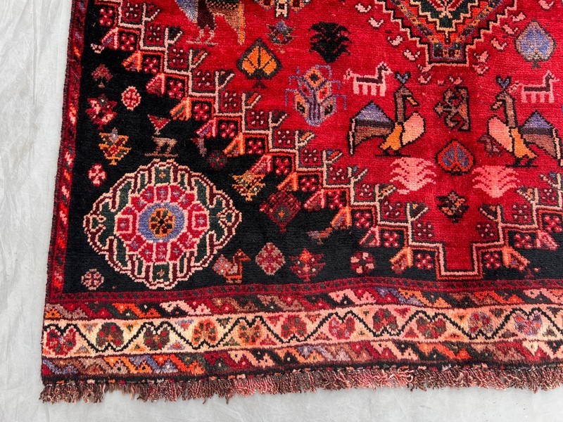 4'3 x 8'7 ft Vintage Afghan Tribal Pictorial Hand knotted Wool Traditional Rug gallery
