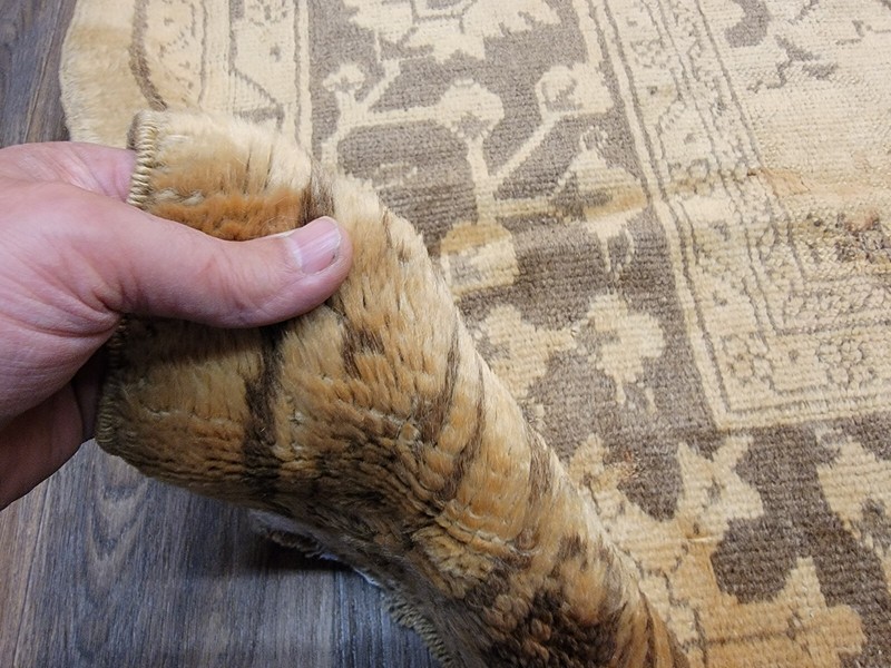 ANTIQUE handwoven Turkish Oushak 11'x14ft soft colors circa 1920s gallery