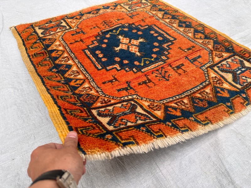COLLECTORS' ITEM Semi Antique Stunning Squarish Kazak Fine Quality Caucasian Rug gallery