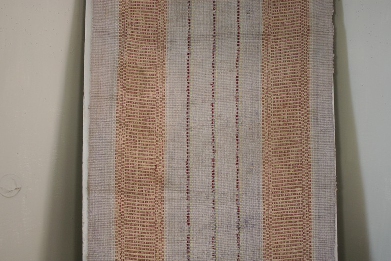 Rug or bathmat vintage european striped small antique carpet The Textile Trunk gallery