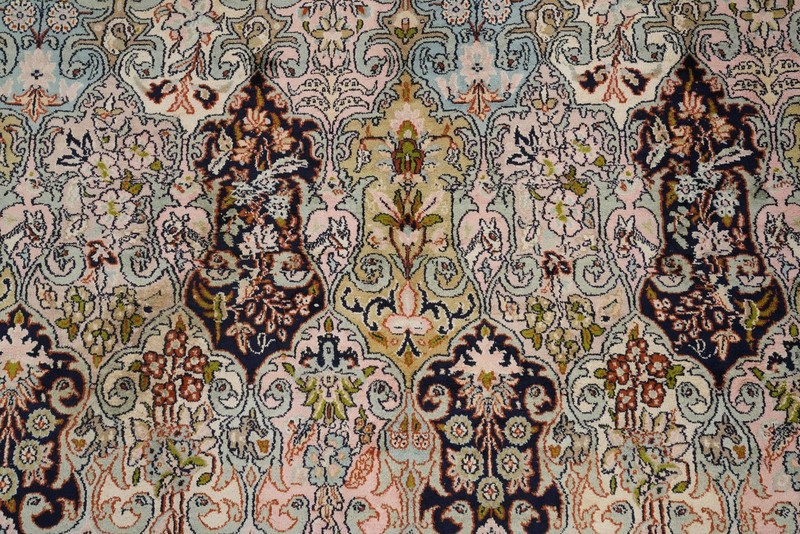 Vintage 100% Silk Kashmir Handmade Wool Area Rug Living Room Carpet 6x10 gallery
