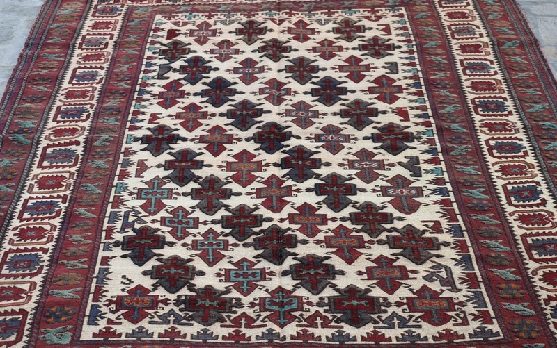 6'4 x 9'1 Best handmade vintage afghan tribal berjesta area rug, 100% wool rug gallery