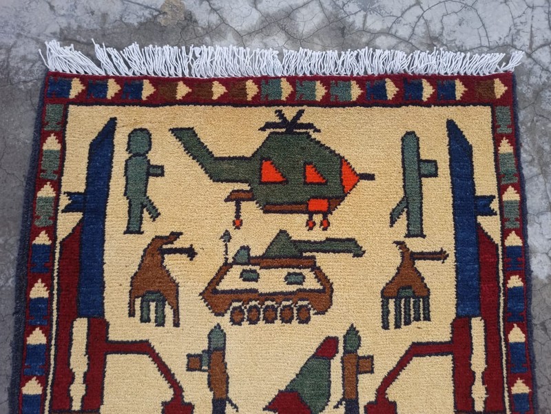 25 Beautifully Handmade Afghan war Rug Rare Design Great Quality 75X 60 Cm gallery