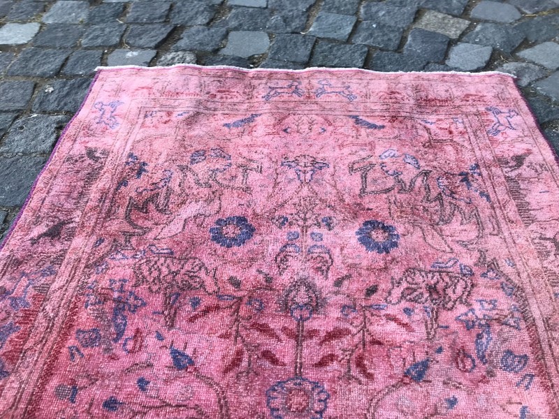 Bohemian Area Rug Handmade Wool Rug Turkish Vintage Traditional Rug 2,8 x 4,0 ft gallery