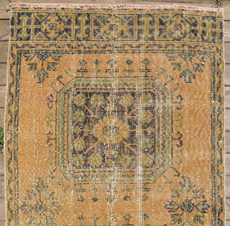 Turkish 2x11 Oushak Oriental Runner Vintage Hallway Stairs Rug 35''x137'' gallery