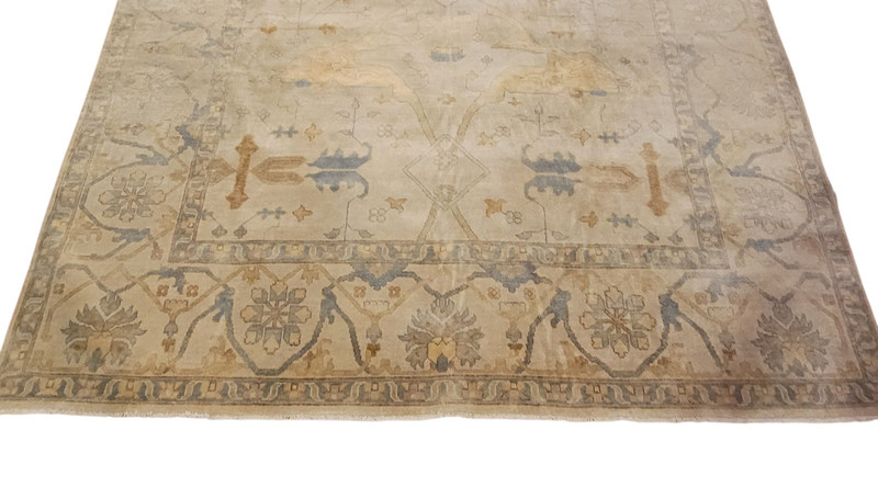 Exquisite Rugs Antique Weave Oushak Beige/Blue/Brown #9492 NEW OPEN BOX! gallery