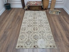 Beige Rug, Living Room Rug, Handmade Area Rug, Office Rug 3.8 x 6.9 Ft