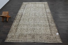Oushak Turkish Vintage Rug 5×9 Kilim Rug Anatolian Handmade Boho Decor BEIGE