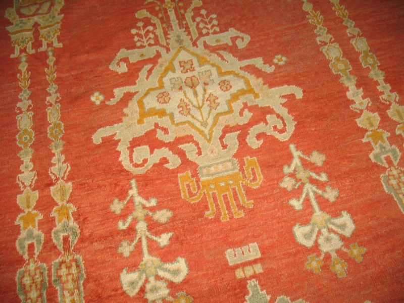 Antique Unbelievable Turkish Oushak Ushak Rug Size 12'10''x17'1'' gallery