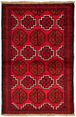 Vintage 3’5″ x 5’7″ Traditional Hand Knotted Vegetable Dye Wool Area Rug